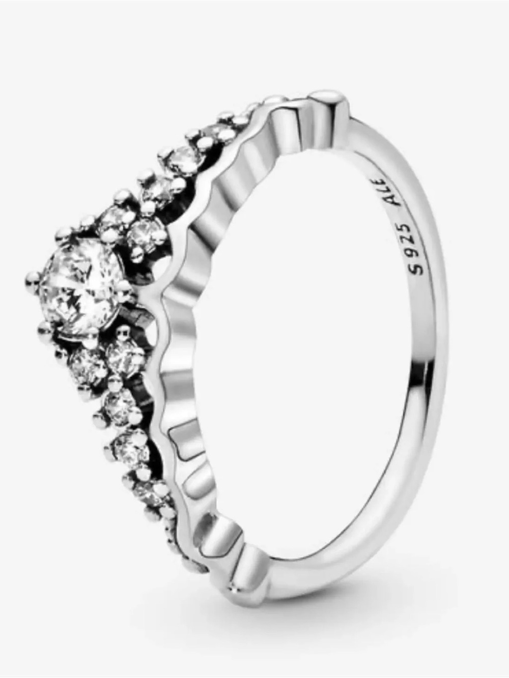 Pandora Silver Tiara Ring with Clear Stones